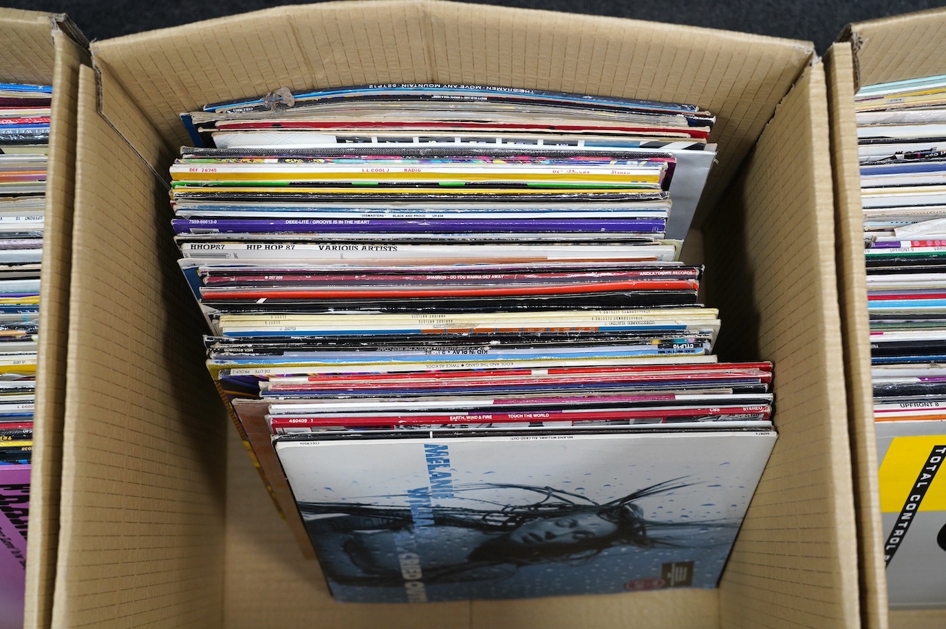 A collection (approx 300) 1970s to early 90s. LP records and 12” singles, mostly Dance, Techno, R n’ B, Electro, etc. artists include; Melanie Williams, Five Star, Kool and the Gang, Paula Abdul, Alyson Williams, Childre